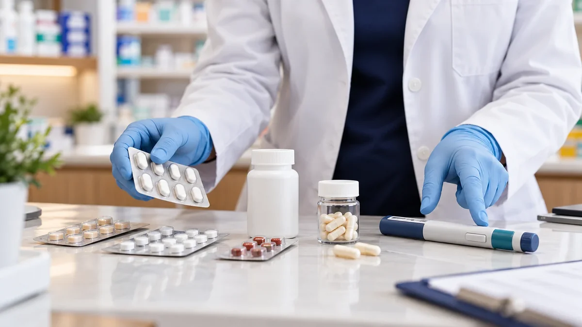 Diferentes apresentações de medicamentos para obesidade comparadas por profissional de farmácia