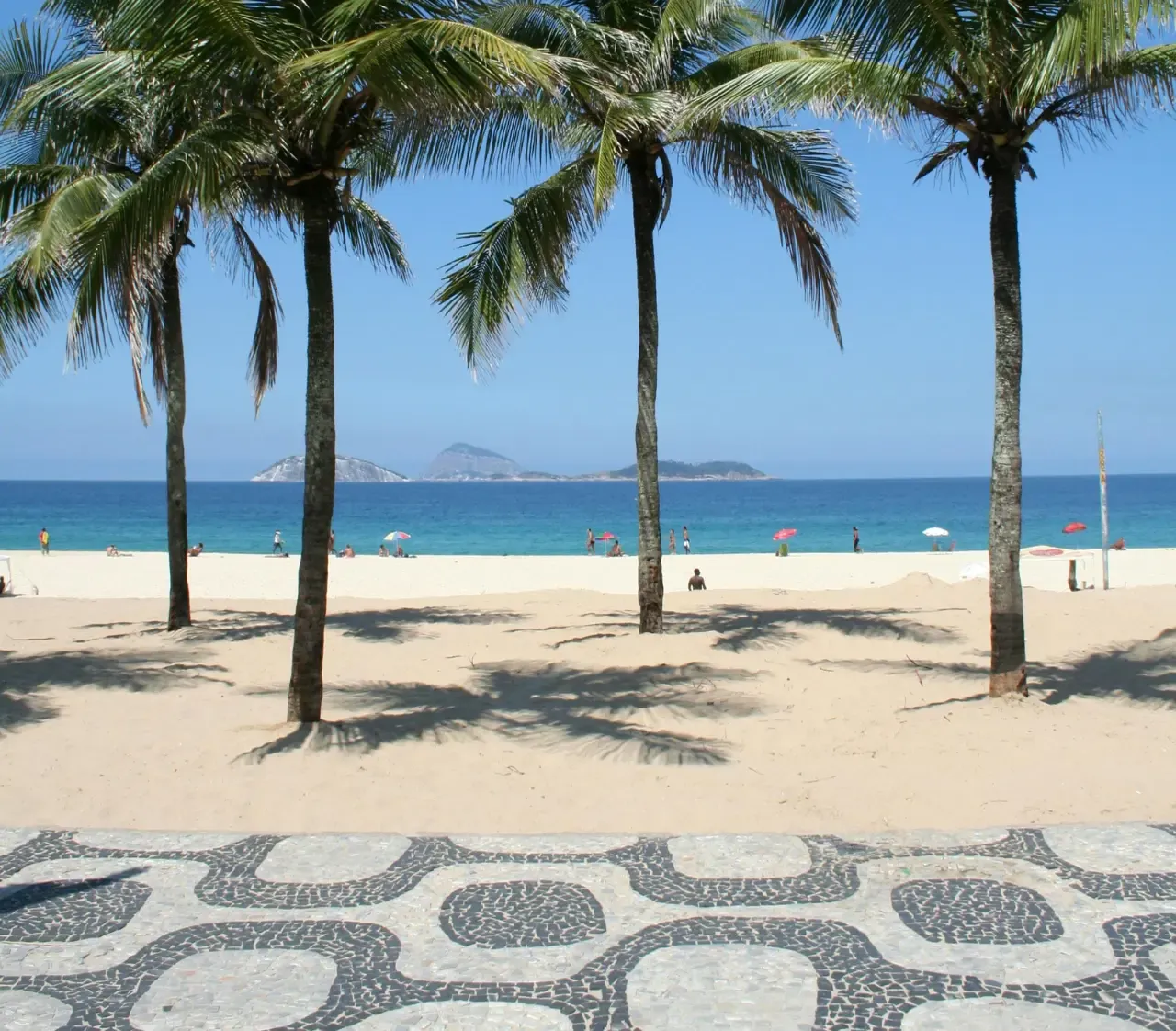Calçadão e praia de Copacabana
